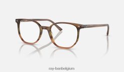 elliot-optiek gepolijst gestreept bruin/groen XX46DZ1946 Heren Ray-Ban bril