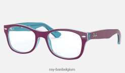 rb1528 optiek gepolijste fuxia op transparant blauw XX46DZ2681 kinderen Ray-Ban bril