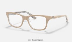 rb1536 optiek gepolijst beige op transparant XX46DZ2716 kinderen Ray-Ban bril