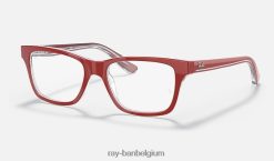 rb1536 optiek glanzend rood op transparant XX46DZ2717 kinderen Ray-Ban bril