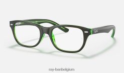 rb1555 optiek gepolijst bruin op groen fluo XX46DZ2797 kinderen Ray-Ban bril