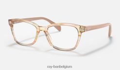 rb1591 optiek gepolijst bruin gestreept multicolor XX46DZ2699 kinderen Ray-Ban bril