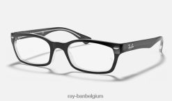 rb5150 optiek gepolijst zwart op transparant XX46DZ2622 vrouwen Ray-Ban bril