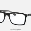 rb5287 optiek gepolijst zwart op transparant XX46DZ2243 Heren Ray-Ban bril