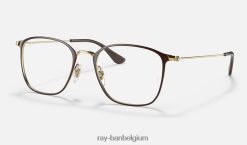 rb6466 optiek gepolijst bruin op goud XX46DZ2430 Heren Ray-Ban bril